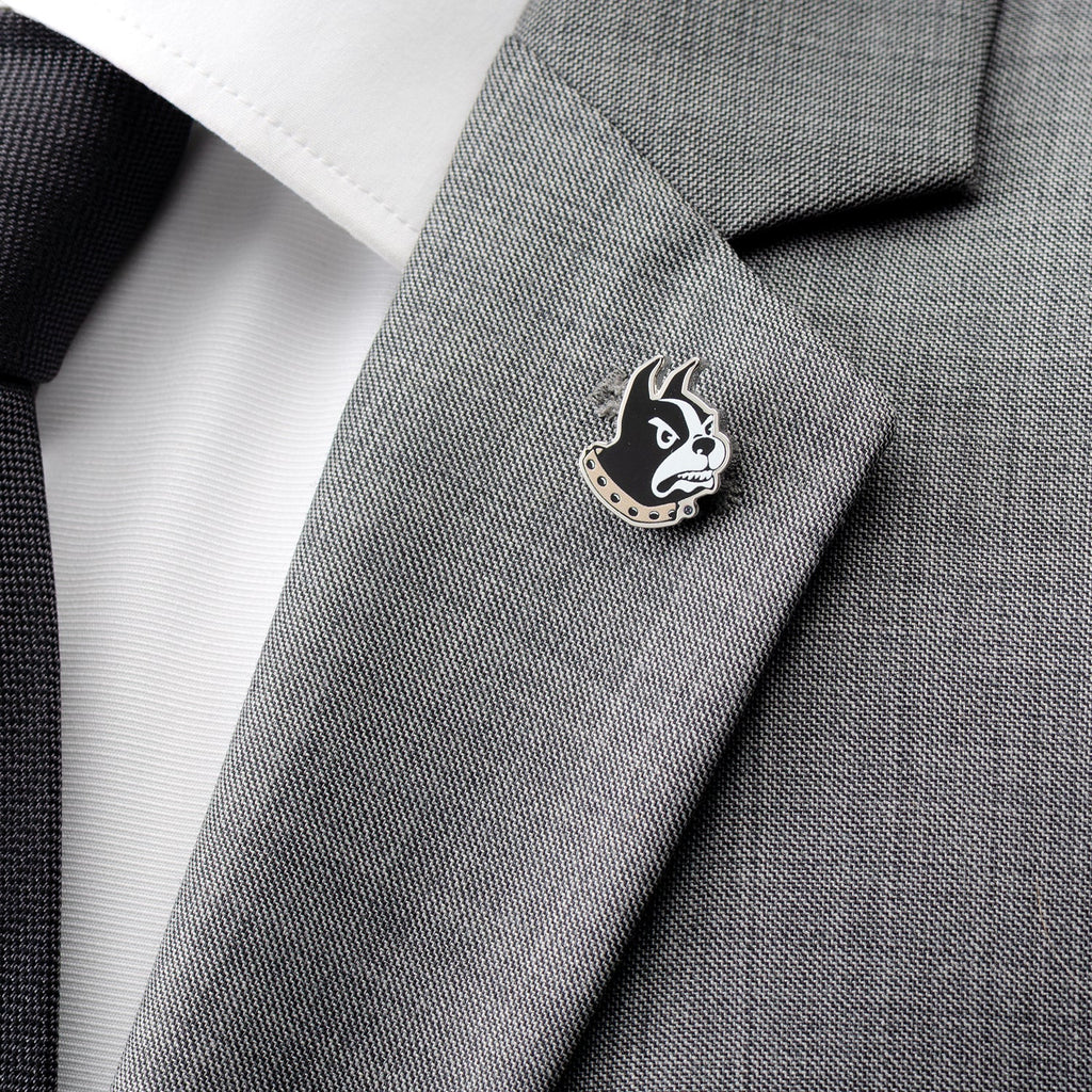 Wofford College Terrier Mascot Lapel Pin in Silver Tone