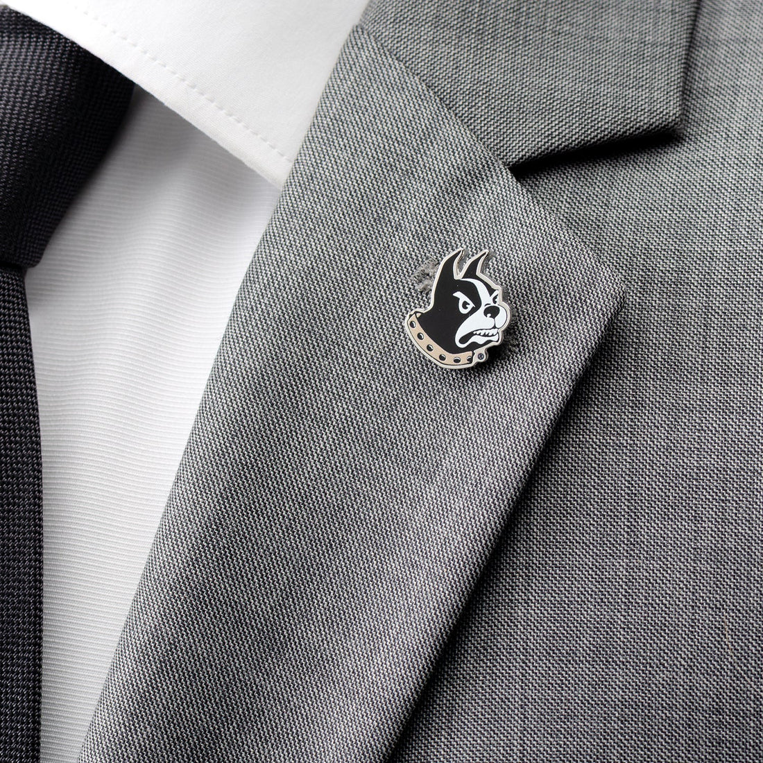 Wofford College Terrier Mascot Lapel Pin in Silver Tone