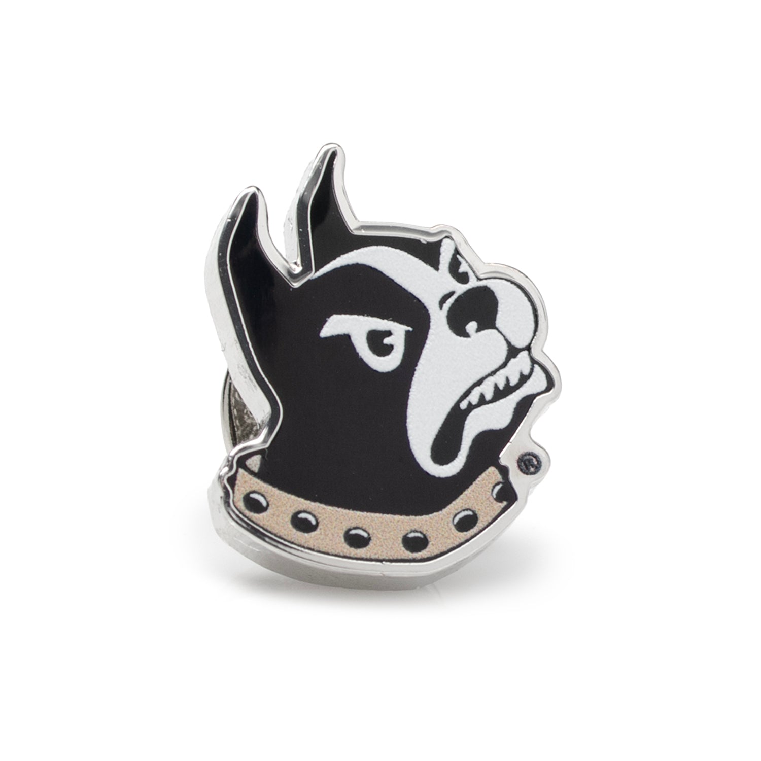 Wofford College Terrier Mascot Lapel Pin in Silver Tone
