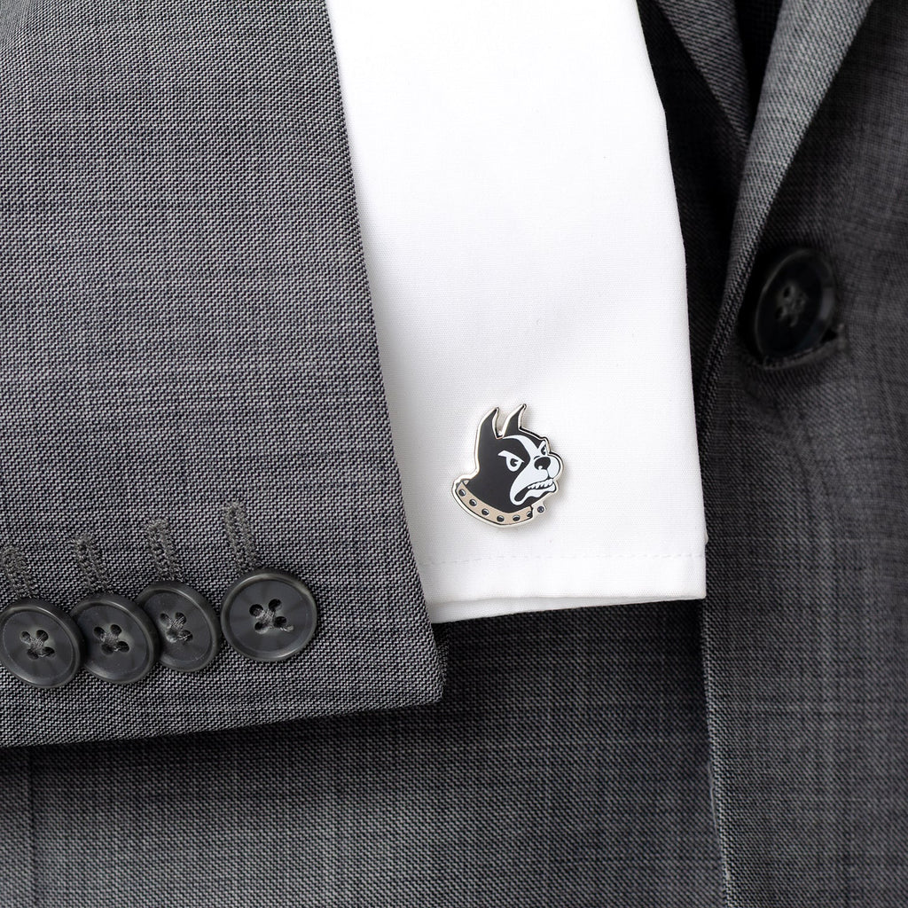 Wofford College Terrier Mascot Cufflinks Silver Tone - Image 2