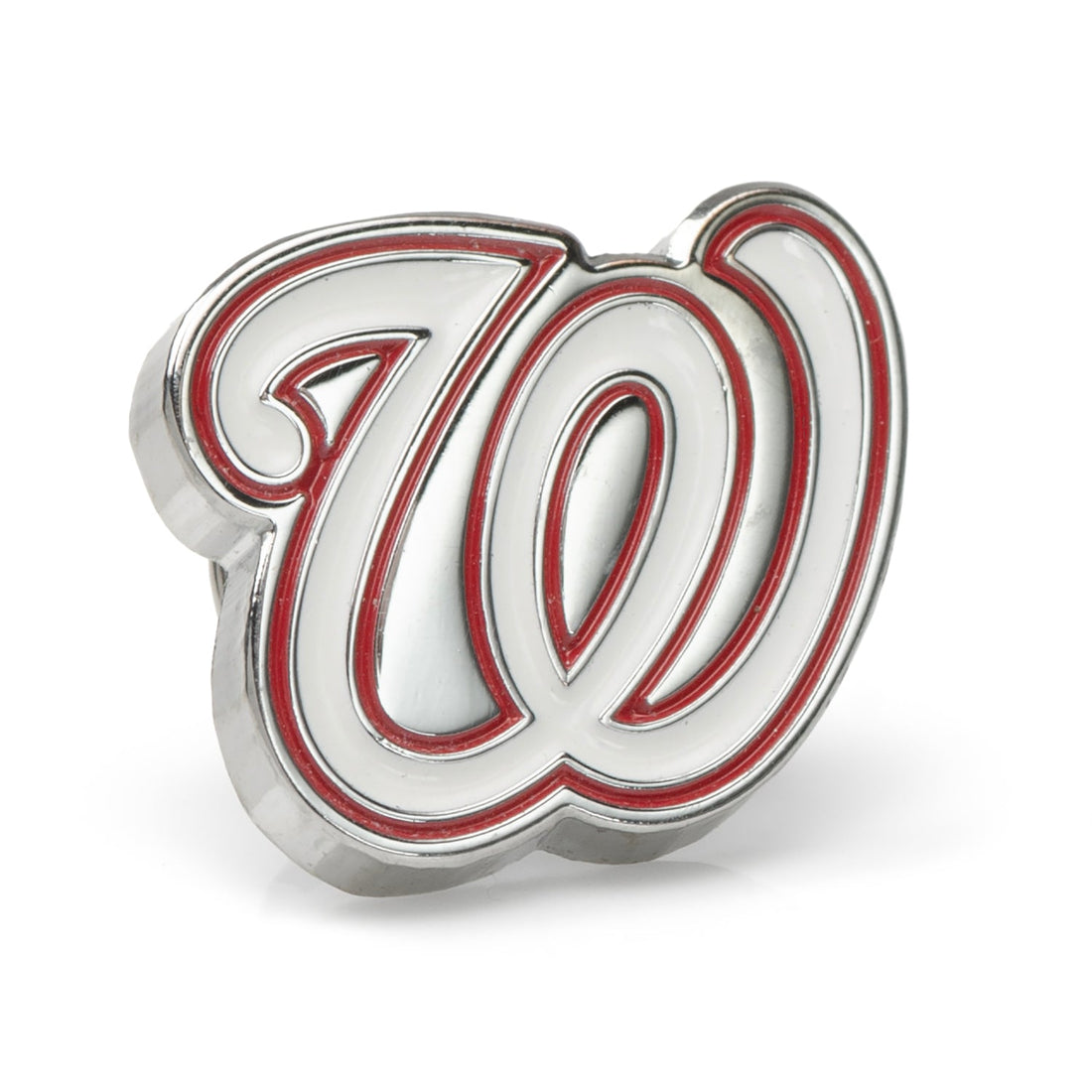 Washington Nationals MLB logo lapel pin in silver plated metal