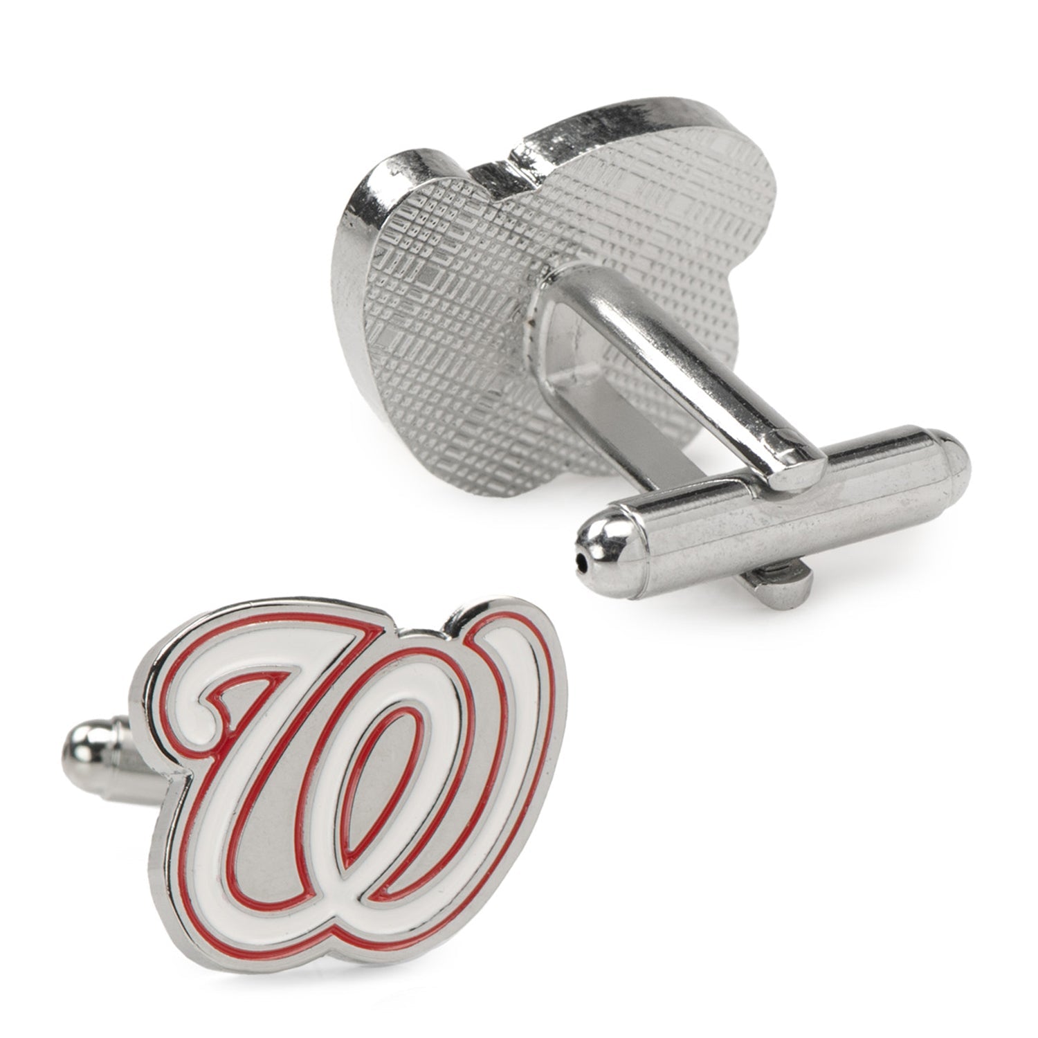 Washington Nationals MLB Logo Cufflinks in Silver Plated Finish - Image 3