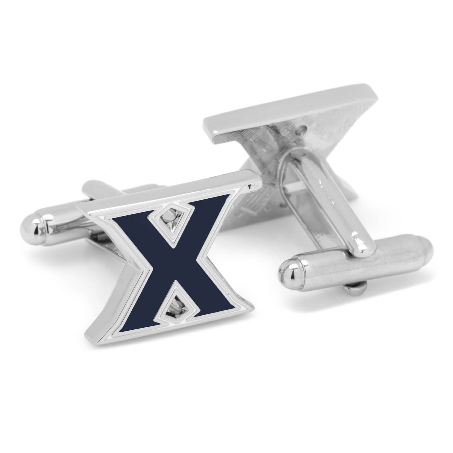 Xavier University Musketeers Cufflinks in Silver Tone Enamel - Image 2