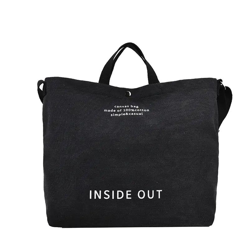 Large Capacity Canvas Letters Tote Bag for Women