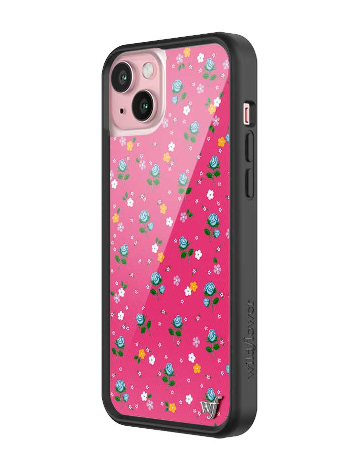 Pink Dainty Florals Protective iPhone Case with Flower Print - Image 4