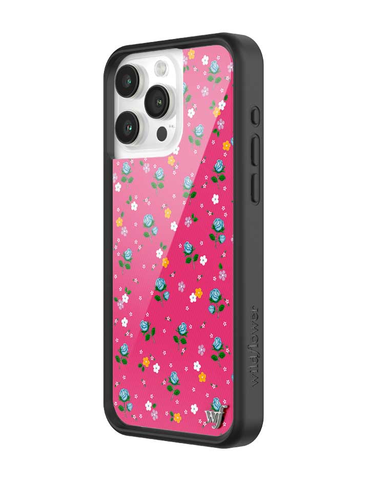 Pink Dainty Florals Protective iPhone Case with Flower Print - Image 2