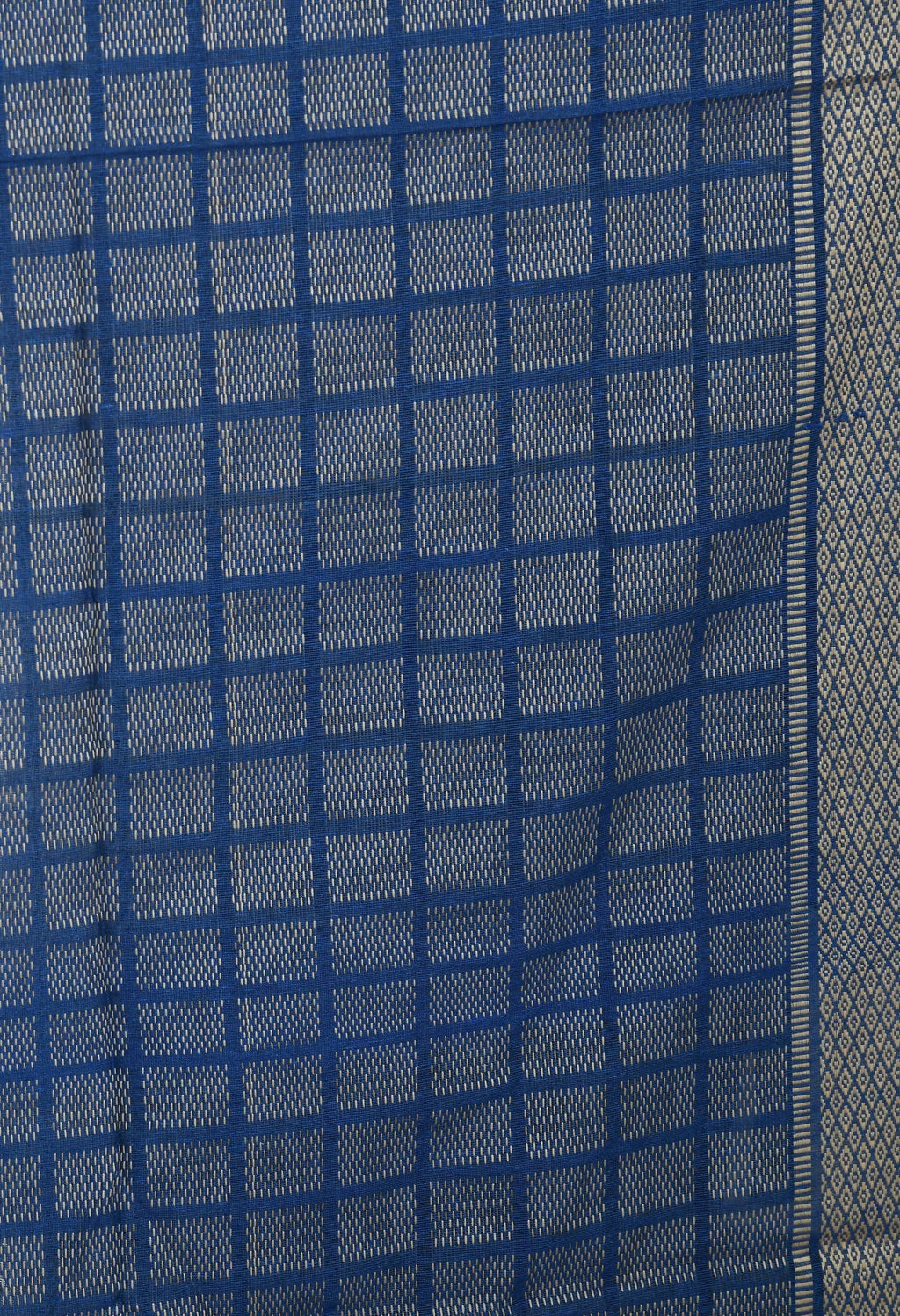 Blue Handloom Cotton Dupatta for Women - Breathable Ethnic Wear