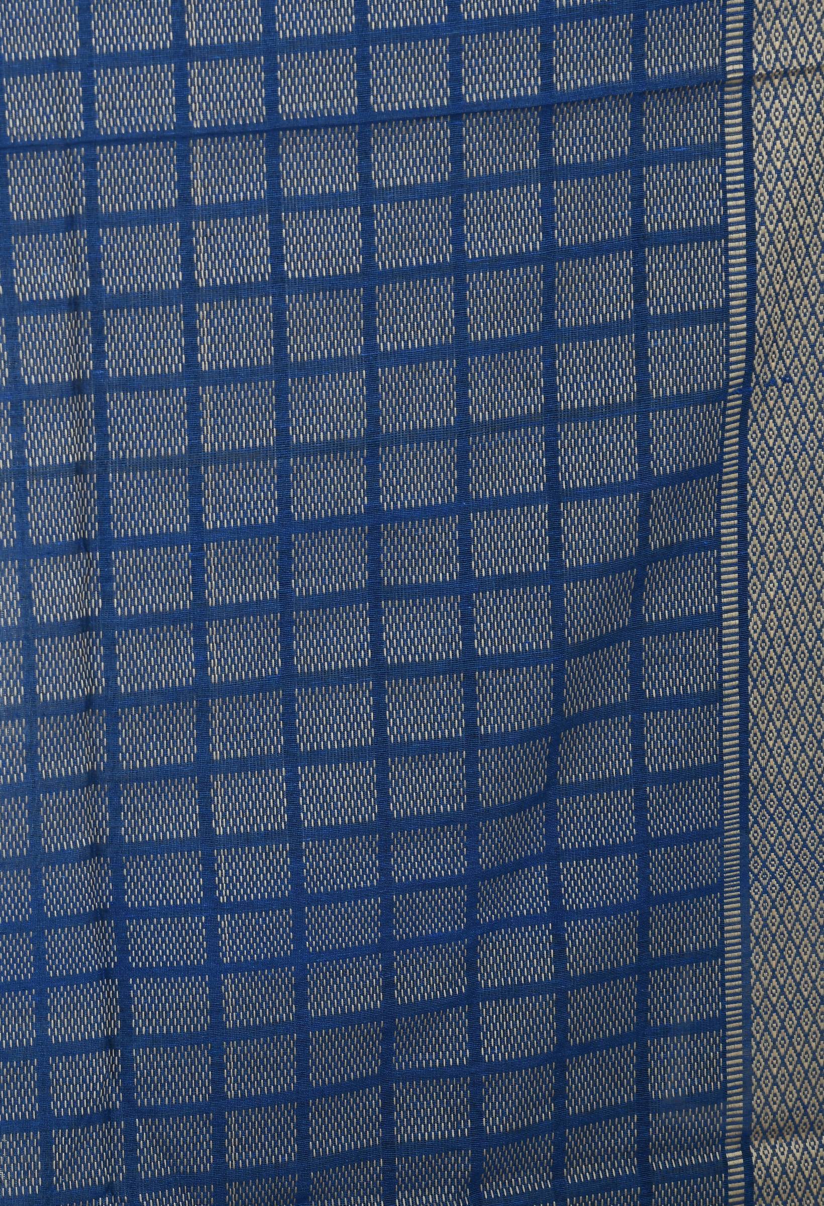 Blue Handloom Cotton Dupatta for Women - Breathable Ethnic Wear