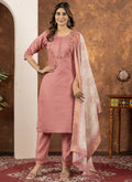 Prazu Fashion Peach Marina Silk Thread Embroidered Kurta Set