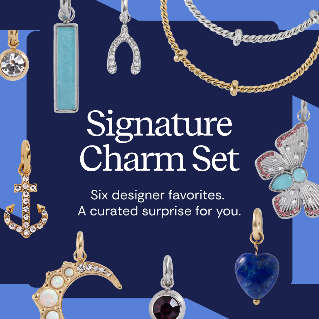 Signature Charm Set with French Rope Cuff Bracelet