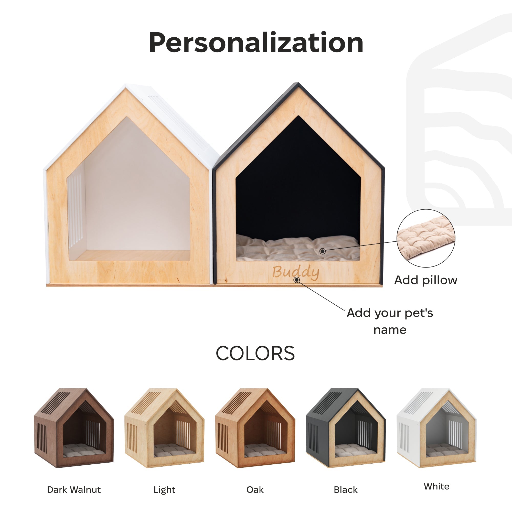Large Indoor Wooden Dog House for Stylish Home Pet Comfort
