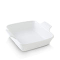 KOOV Ceramic Bakeware 8x8 Baking Dish Square Baking Pan Ceramic Baking Dish Brownie Pans for Cake Dinner Kitchen Texture Series (White)