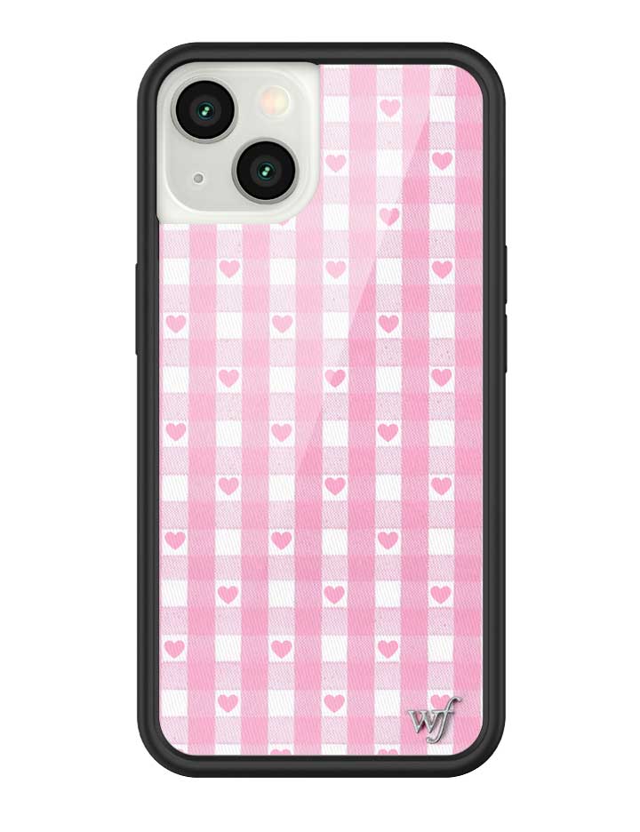 Pink Gingham Hearts iPhone Case with Durable Protective Bumper - Image 29