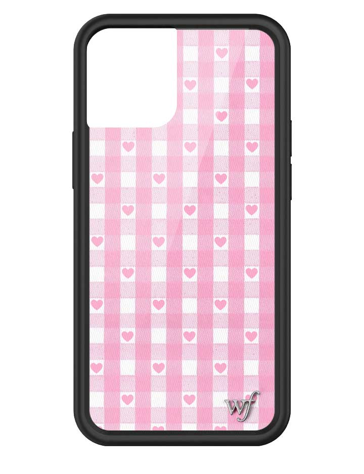 Pink Gingham Hearts iPhone Case with Durable Protective Bumper - Image 31
