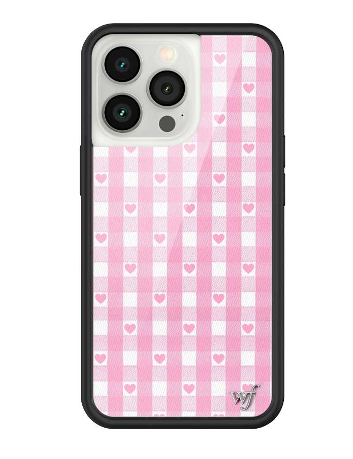 Pink Gingham Hearts iPhone Case with Durable Protective Bumper - Image 27