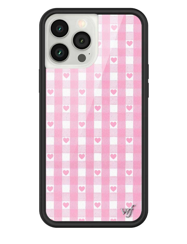 Pink Gingham Hearts iPhone Case with Durable Protective Bumper - Image 25