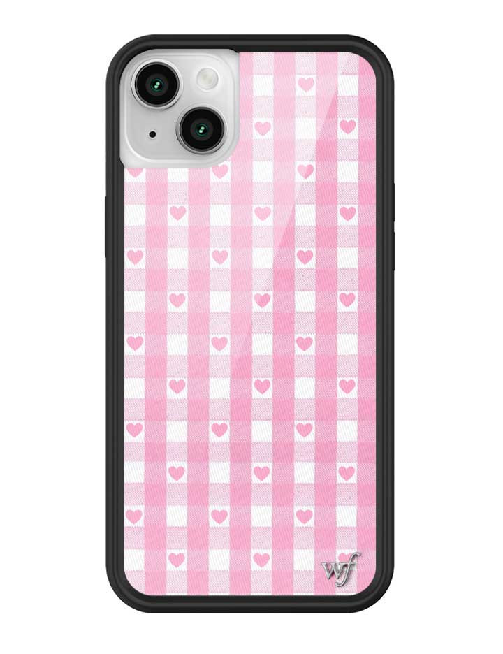 Pink Gingham Hearts iPhone Case with Durable Protective Bumper - Image 23
