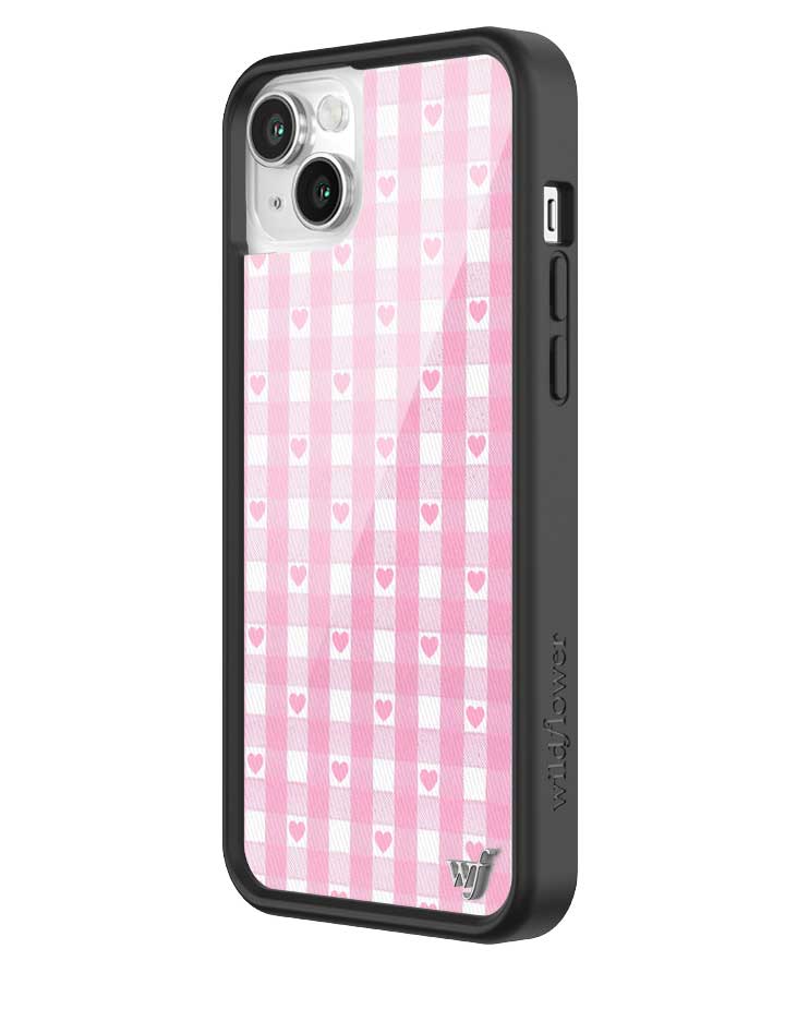 Pink Gingham Hearts iPhone Case with Durable Protective Bumper - Image 20