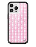 Pink Gingham Hearts iPhone Case with Durable Protective Bumper - Image 9