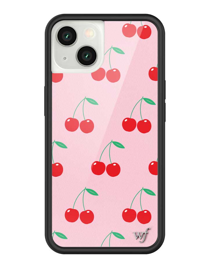 Pink Cherries Protective iPhone Case with Black Bumper - Image 25