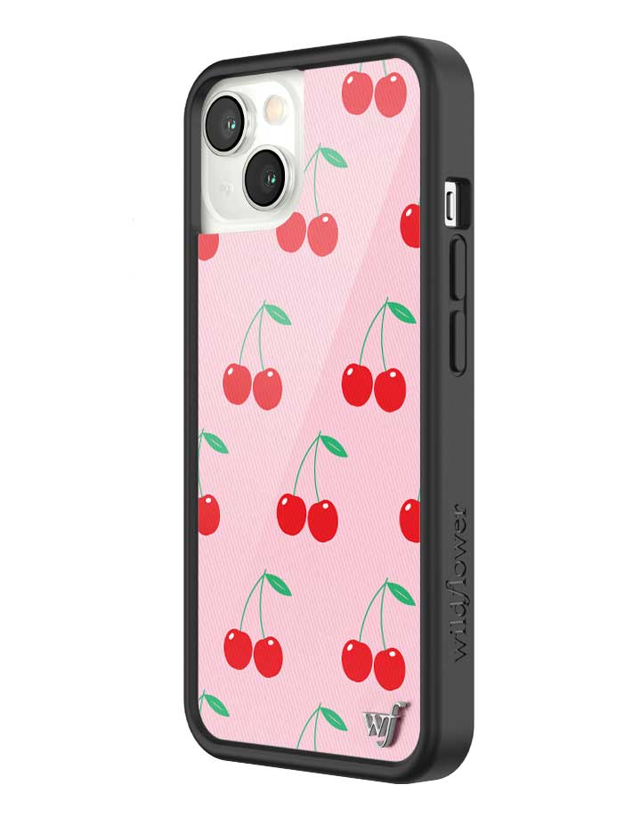 Pink Cherries Protective iPhone Case with Black Bumper - Image 26
