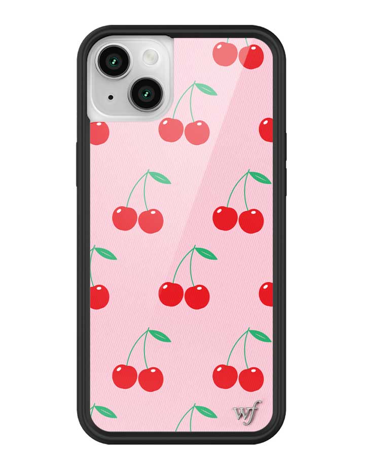 Pink Cherries Protective iPhone Case with Black Bumper - Image 23