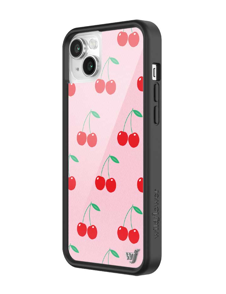 Pink Cherries Protective iPhone Case with Black Bumper - Image 24