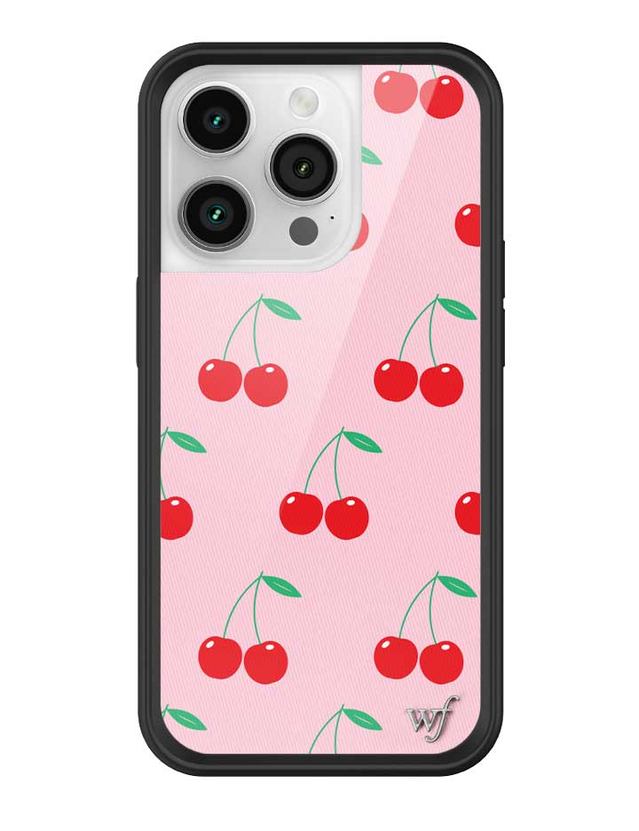 Pink Cherries Protective iPhone Case with Black Bumper - Image 21