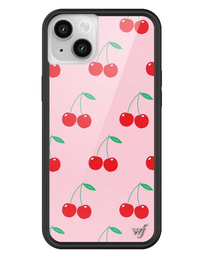 Pink Cherries Protective iPhone Case with Black Bumper - Image 19