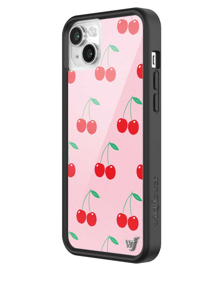 Pink Cherries Protective iPhone Case with Black Bumper - Image 20