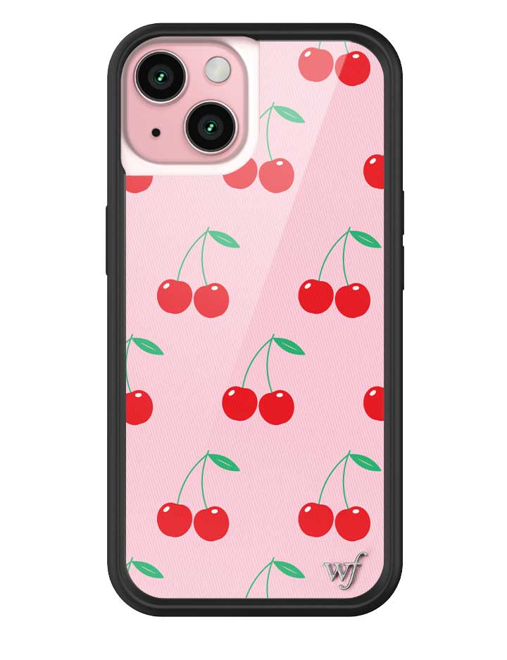 Pink Cherries Protective iPhone Case with Black Bumper - Image 15