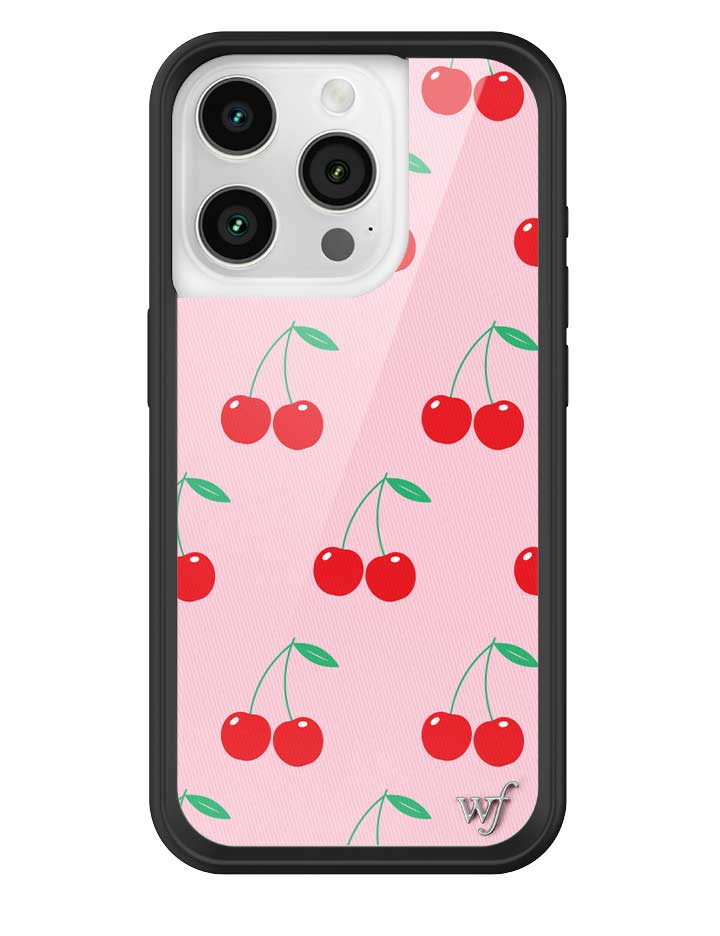 Pink Cherries Protective iPhone Case with Black Bumper - Image 13