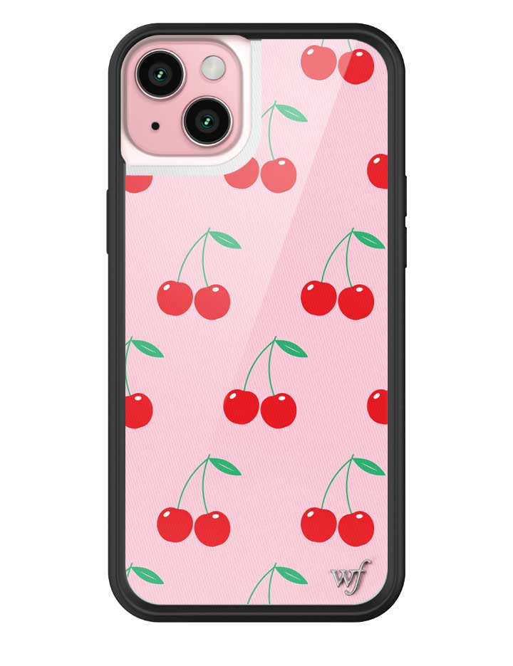 Pink Cherries Protective iPhone Case with Black Bumper - Image 11