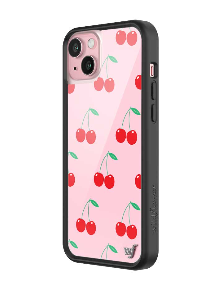 Pink Cherries Protective iPhone Case with Black Bumper - Image 12