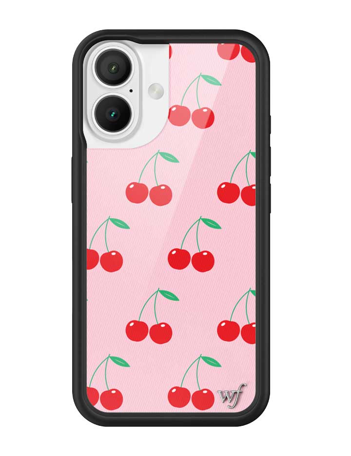 Pink Cherries Protective iPhone Case with Black Bumper - Image 7