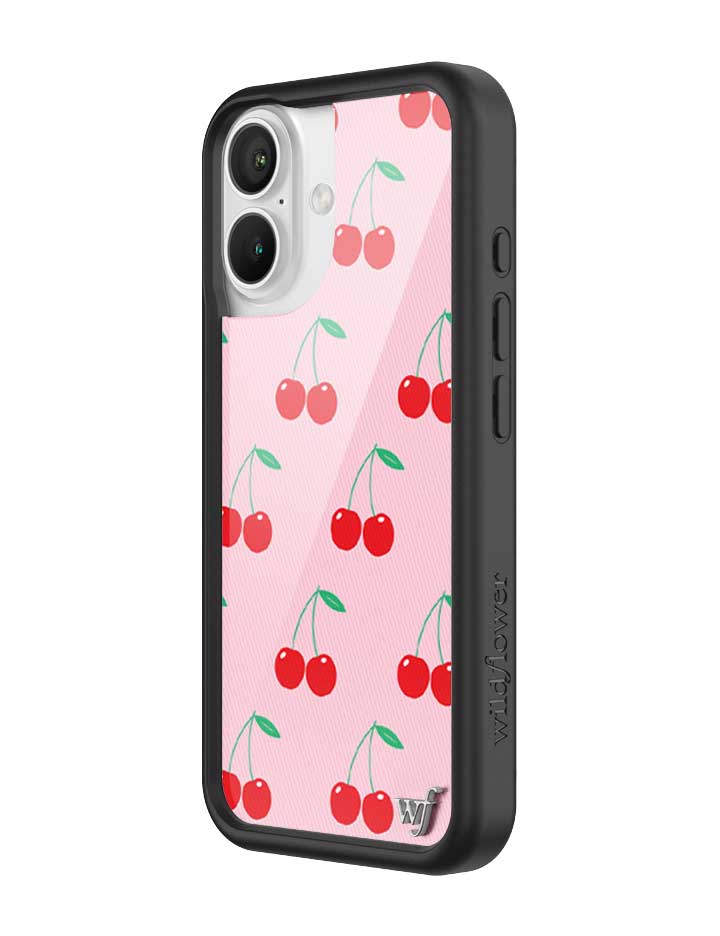 Pink Cherries Protective iPhone Case with Black Bumper - Image 8