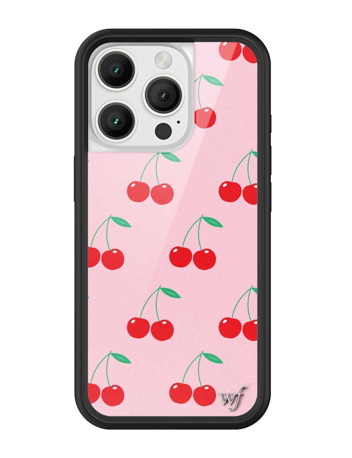 Pink Cherries Protective iPhone Case with Black Bumper - Image 5