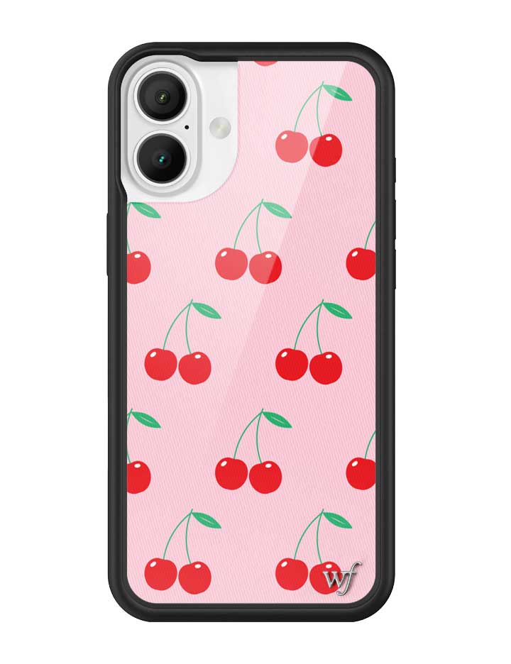 Pink Cherries Protective iPhone Case with Black Bumper - Image 3