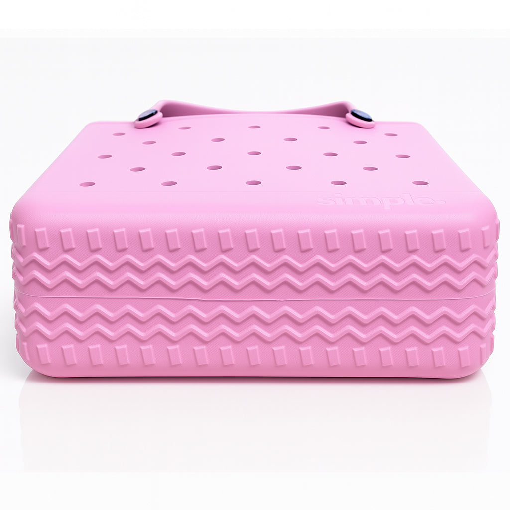 Waterproof Rubber EVA Tote Bag Set of 3 in Pink Tones