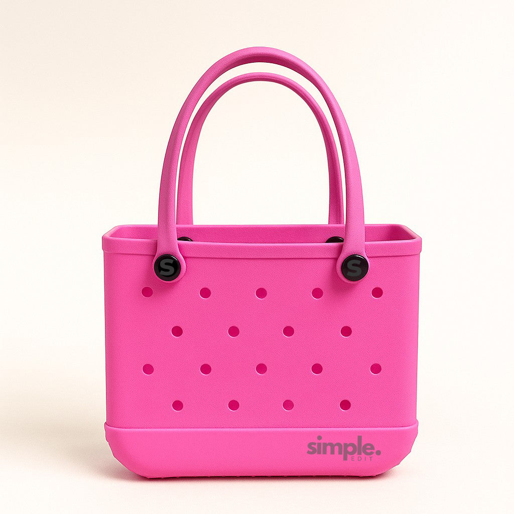 Waterproof Rubber EVA Tote Bag Set of 3 in Pink Tones