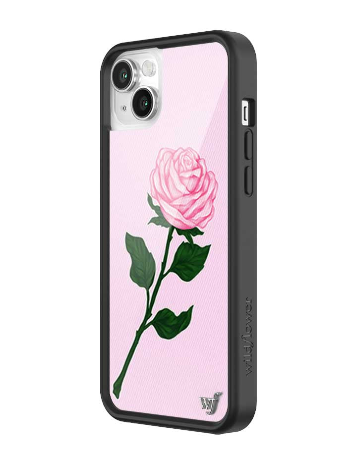 Pink Rose iPhone Case with Protective Black Rubber Bumper
