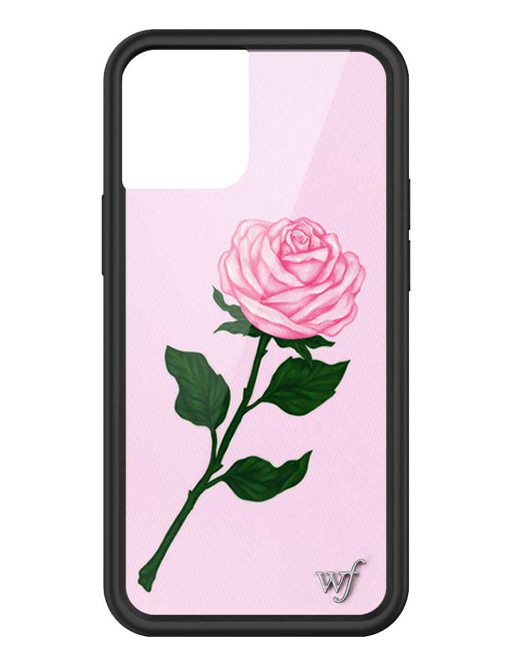 Pink Rose iPhone Case with Protective Black Rubber Bumper