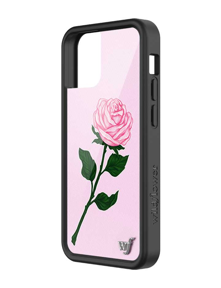 Pink Rose iPhone Case with Protective Black Rubber Bumper