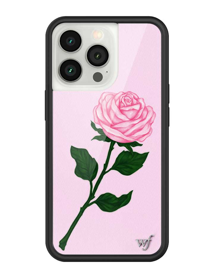 Pink Rose iPhone Case with Protective Black Rubber Bumper