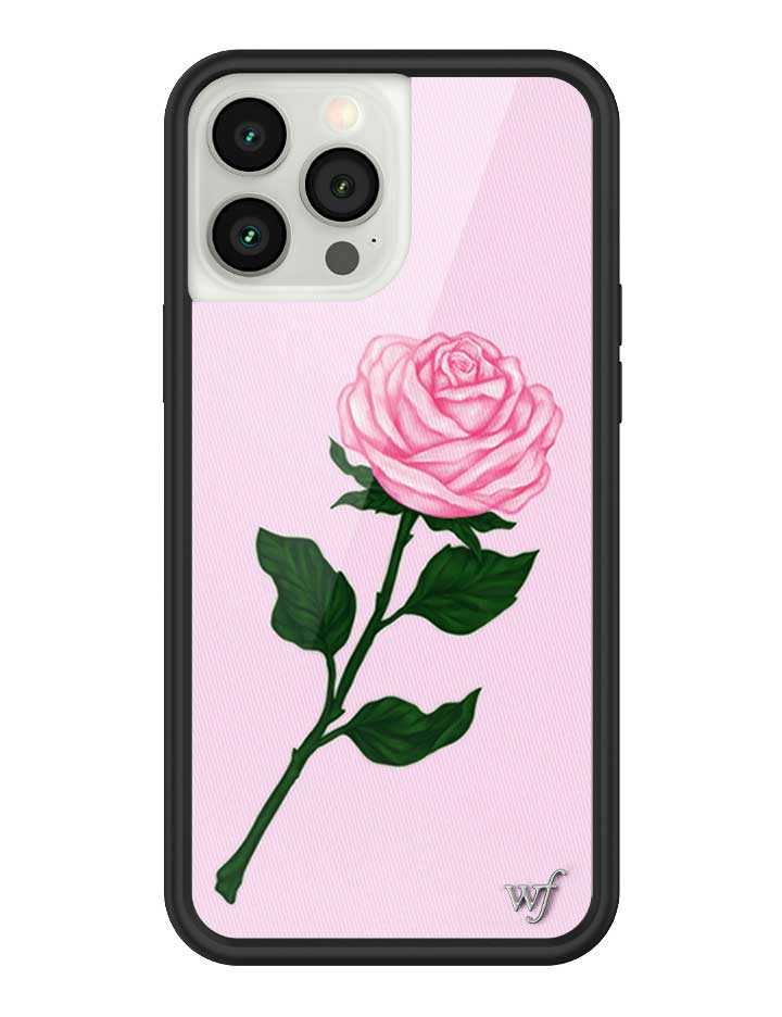 Pink Rose iPhone Case with Protective Black Rubber Bumper