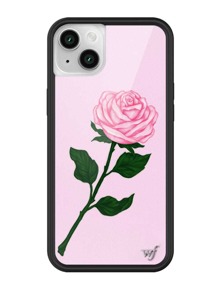 Pink Rose iPhone Case with Protective Black Rubber Bumper
