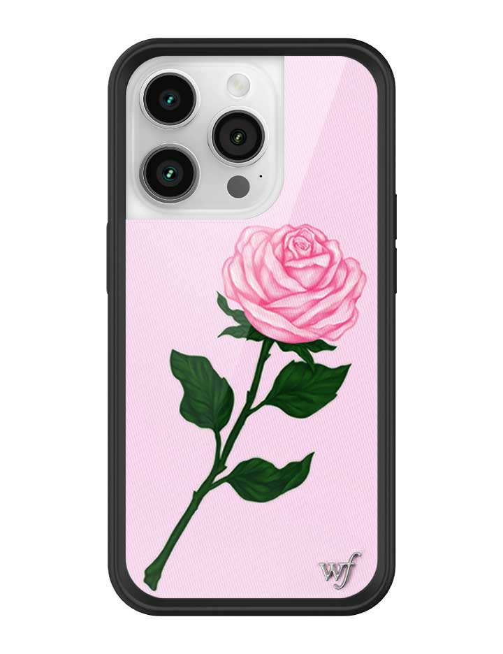 Pink Rose iPhone Case with Protective Black Rubber Bumper