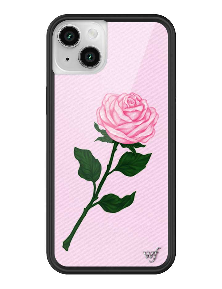 Pink Rose iPhone Case with Protective Black Rubber Bumper