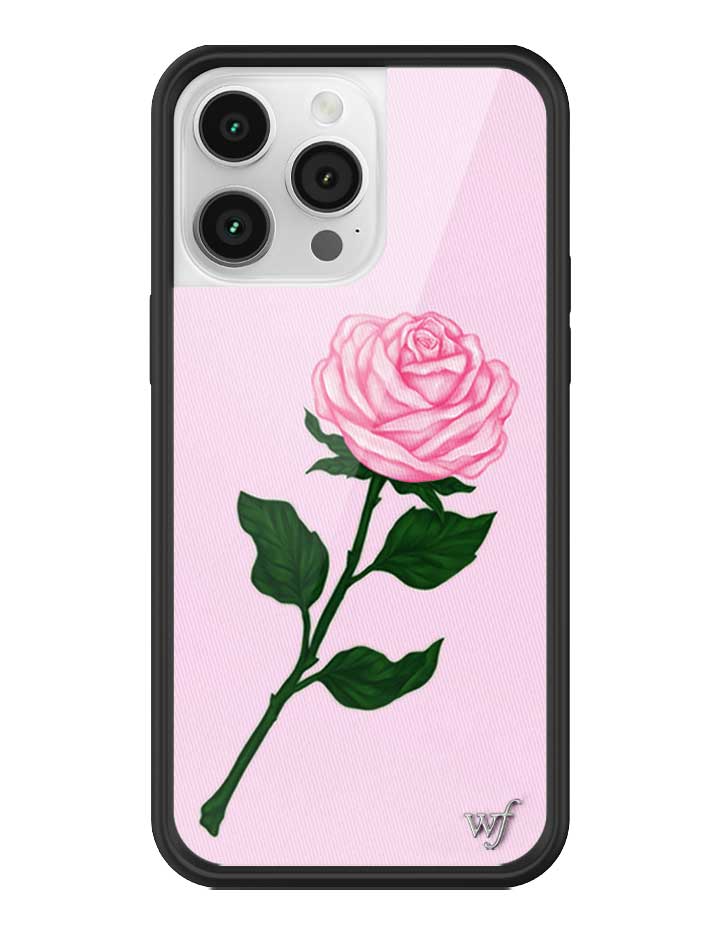 Pink Rose iPhone Case with Protective Black Rubber Bumper