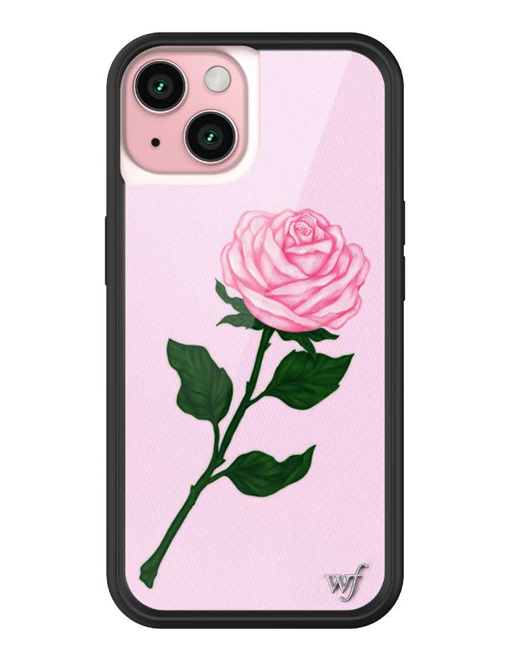 Pink Rose iPhone Case with Protective Black Rubber Bumper